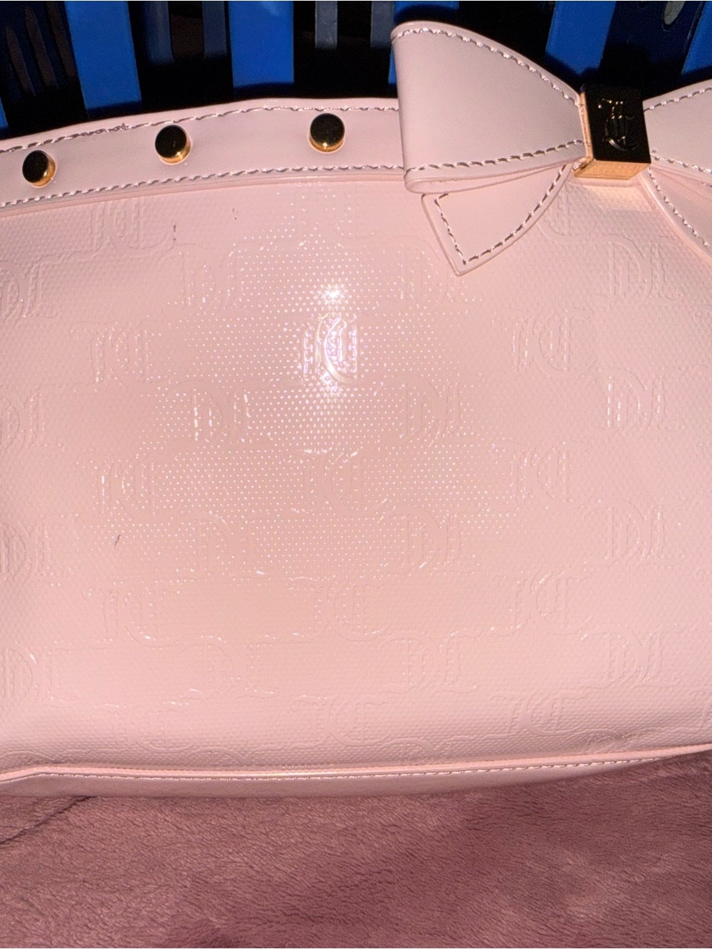Women's Pink Patent Bow Tote Bag